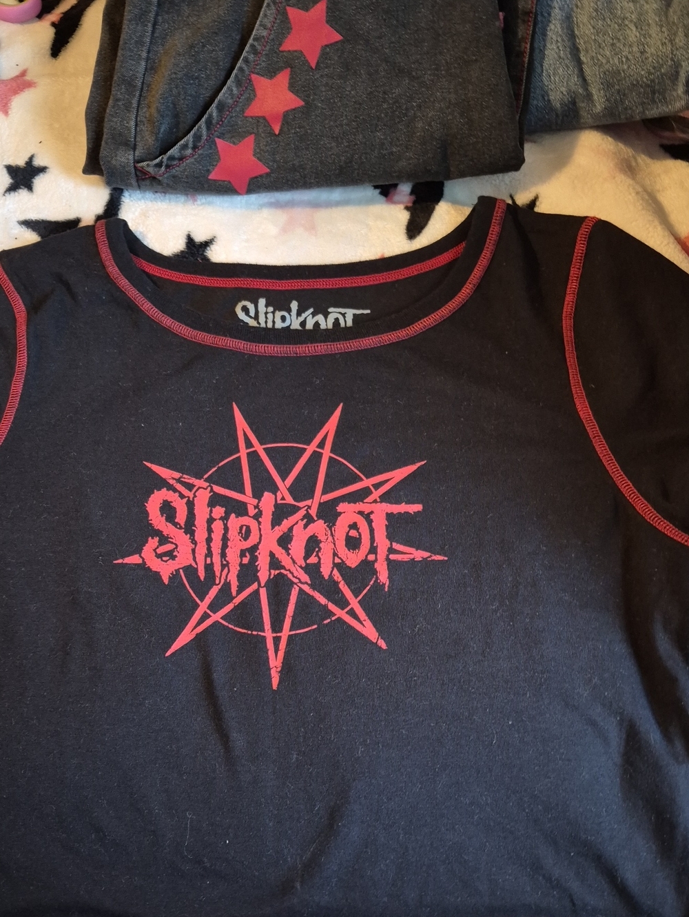 Hot Topic Black Tank Top with Red Slipknot Logo